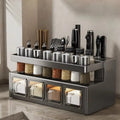 No-Drill Kitchen Storage Rack Multi-Function Countertop Spice Holder Chopstick Organizer Kitchenware Storage Solution