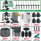 5M-30M Garden Watering System Self-priming Pump Timer 360° Bendable Mist Brass Cooling Sprinkler Drip Irrigation Kit Pot Bonsai