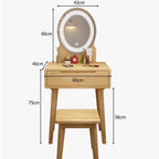 Nordic solid wood dresser 60cm small apartment bedroom modern simple makeup table light luxury dresser storage cabinet