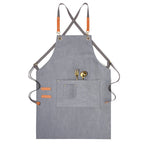 New Durable Goods Heavy Duty Unisex Canvas Work Apron with Tool Pockets Cross-Back Straps Adjustable For Woodworking Painting