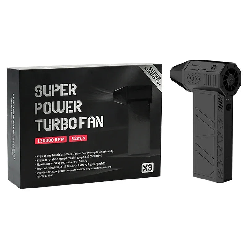 Powerful Turbo Fan X3 Electric Air Duster with 3 Gear 130000RPM 52m/s Brushless Portable Dust Blower Gun Cleaning Blower Tool