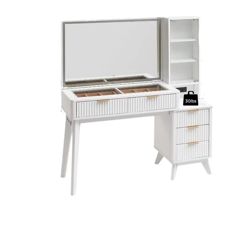 Luxurious and High-grade Cosmetic Table, Large-capacity and Multi-storage Closet Integrated Dresser with Mirror Cosmetic Table