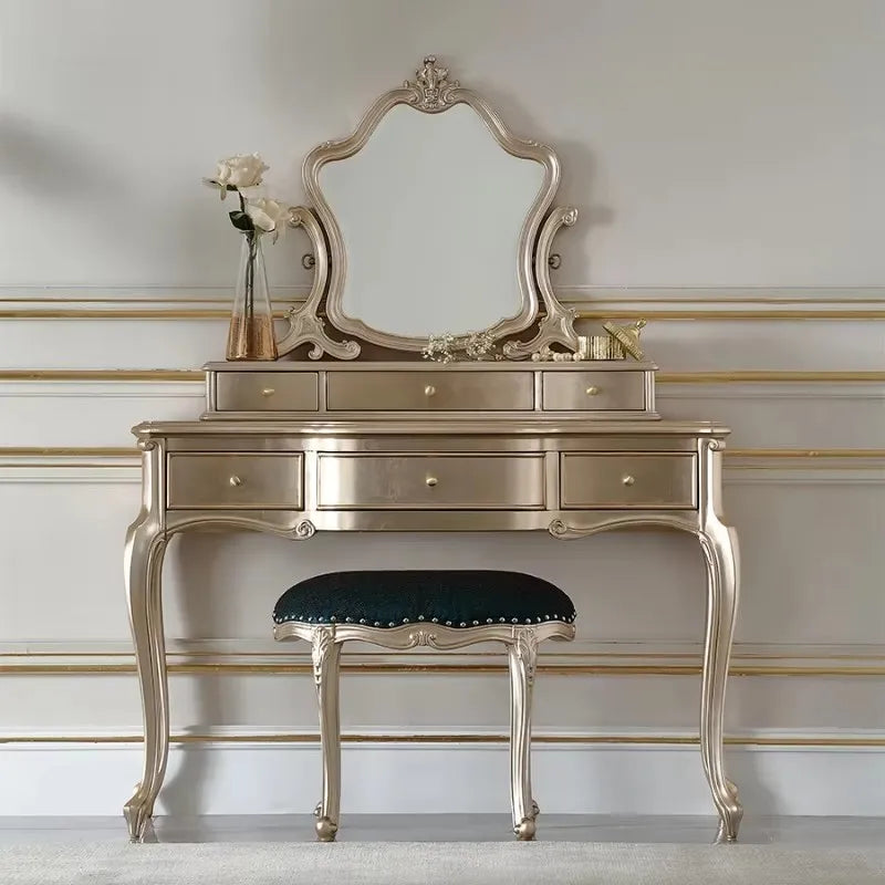 Bedroom Drawers Dressing Table Mirror Set European Princess Dressers Storage Organizer Home Coiffeuse De Chambre Furniture Home