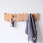 Walnut Wall Hanging Coat Racks Wall Entry Door Porch Hanging Coat Rack Perforated Solid Wood Creative Piano Keys Clothes Hook