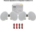 Herdio 4PCS In Ceiling Speakers 6.5'' 600 Watts Flush Mount Passive Wired Speakers For Home Bathroom Kitchen Living Room Office