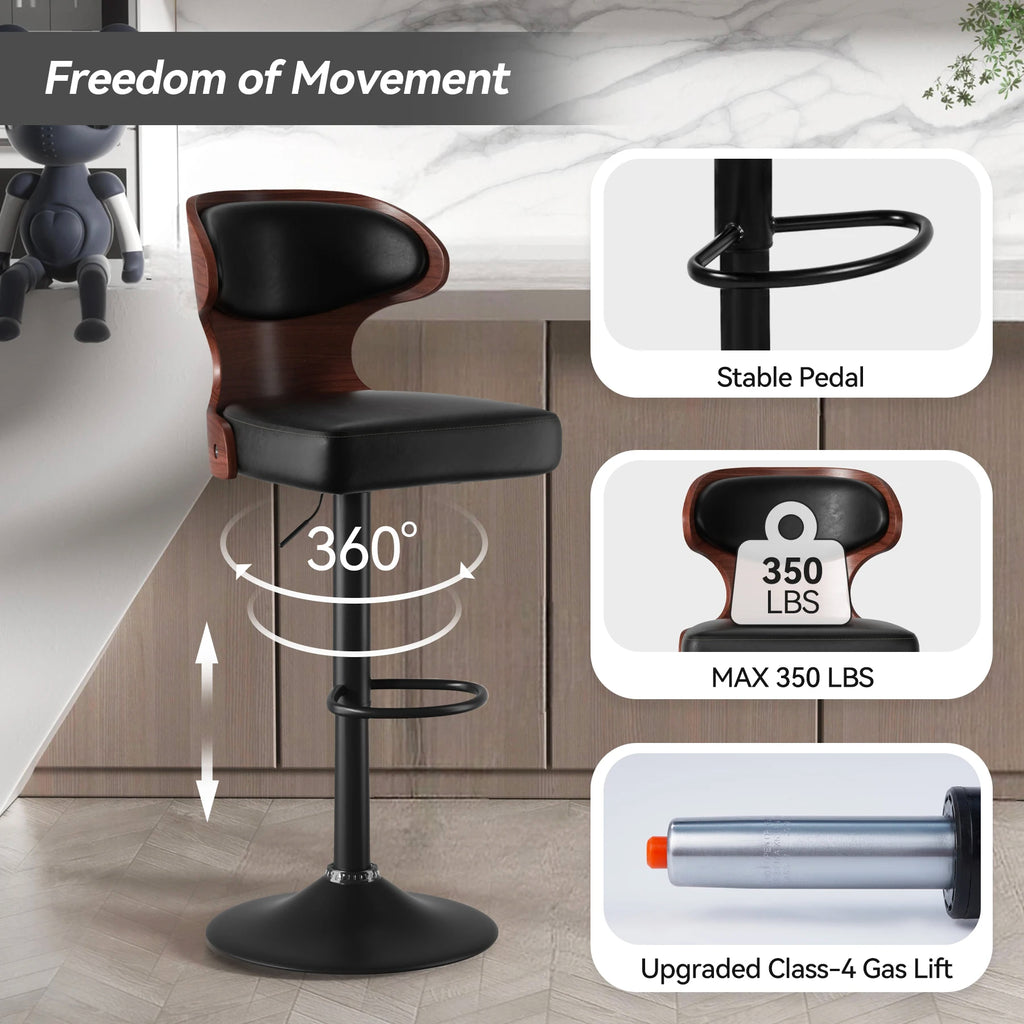 Home Bar Stools with Backrest (2-Pack)