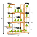Extra Large Bamboo Plant Stand for Indoor Plants 9 Tier Organizer Living Room