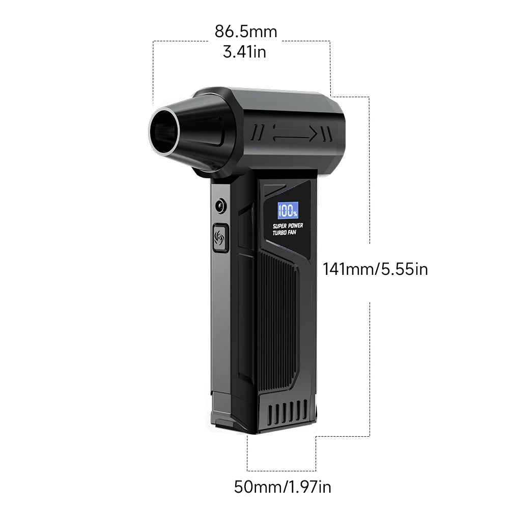 990000RPM Jet Blower 160g Strong Airflow High Power Handheld Dust Blower Screen Display LED Lighting Portable Car Vacuum Cleaner