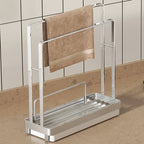 Stainless Steel Kitchen Cloth Storage Rack, Magic Organizer for Dishcloths, Water-Draining Rack for Windowsill and Sink Gaps, Narrow Towel Holder