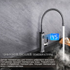 Briwellna Tankless Water Heater Faucet 220V Electric Water Heating Faucet 360 Degrees Swivel Spout Water Heater Flowing