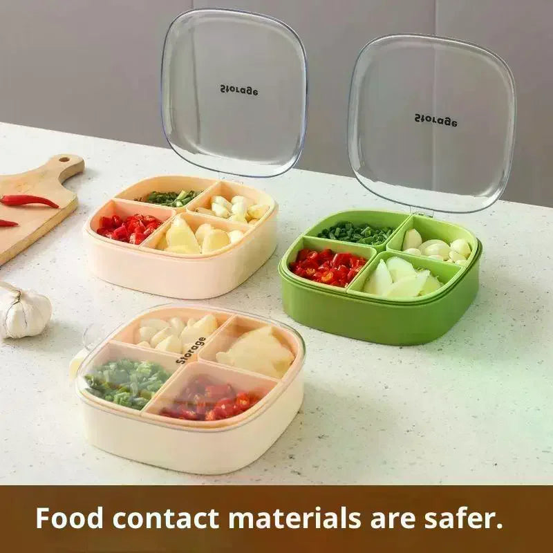 Kitchen Onion Garlic Ginger Preservation Box Refrigerator Freezing Separator No Odor Cooking Storage Box Sealed Drainage Storage
