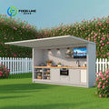 Customized Smart Movable Small Modular Kitchen Cabinet Modern Simple Paint Color Outdoor Garden Bbq Storage Furniture
