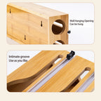 Kitchen Cling Wrap Dispenser, Plastic Cling Wrap, Aluminum Foil and Wax Paper Dispenser for Kitchen Drawer