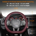 Suitable for Dodge Ultra-Thin Breathable Leather Steering Wheel Cover Suitable for Challenger Journey Charger Caliber Durango Ram 1500 Grand Caravan Dart Dakota Nitro Avenger Viper