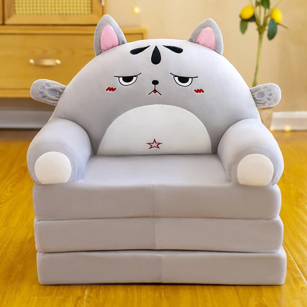 Plush Sofa Backrest Armchair 2 In 1 Foldable Cute Cartoon Lazy Sofa Children Flip Open Sofa Bed For Bedroom Folding Sofa Bed