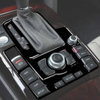 For Audi A6 S6 C6 2005-2011 Piano Black Centre Gear Shift transmission Panel Cover Car inside Trim Accessories Sticker