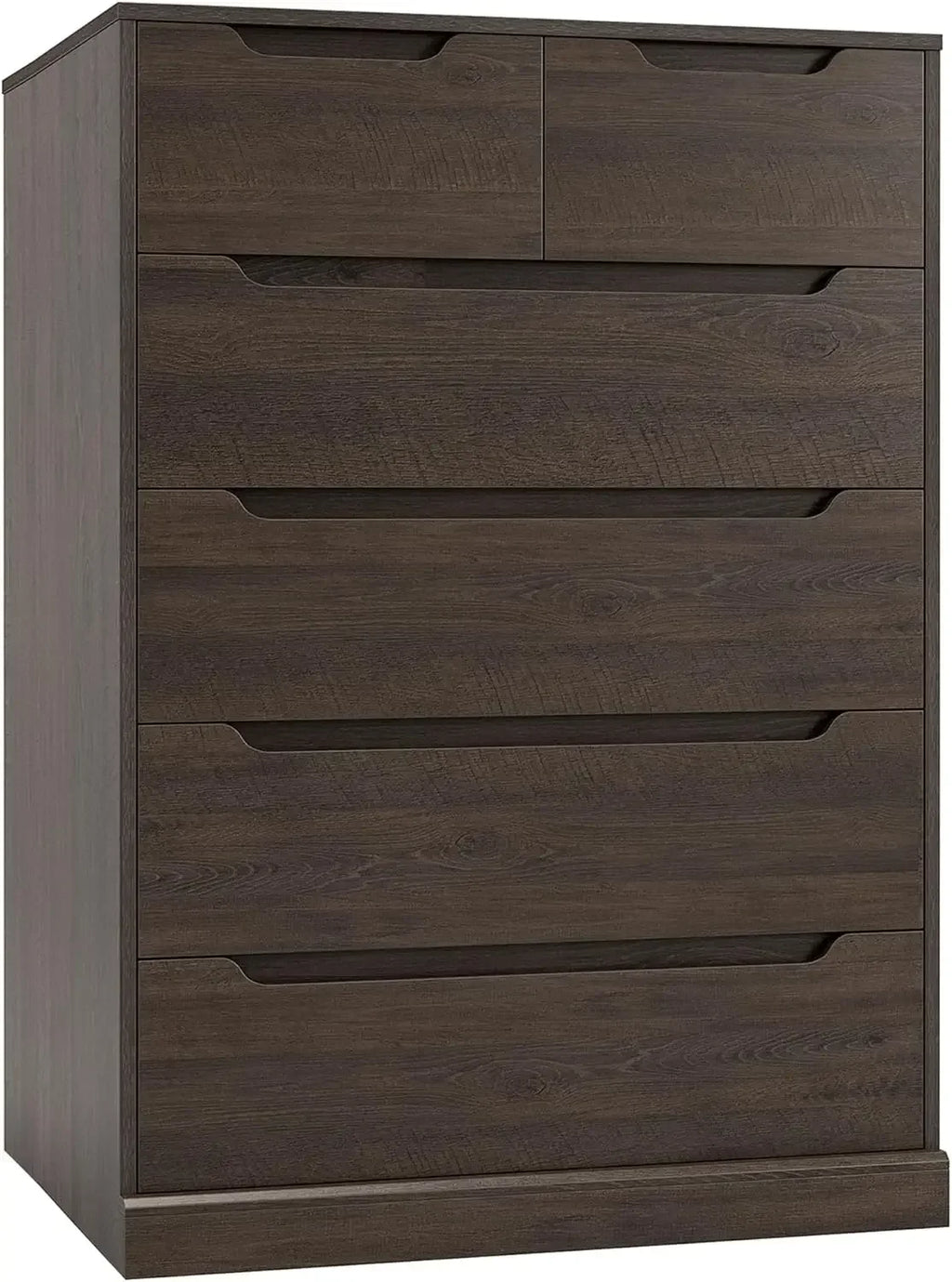 Modern 6 Drawer Dresser for Bedroom, Tall Chest of Drawers with Storage, Large Wood Storage Chest Organizer with Cut-Out Handle