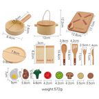 B78B-Montessori Children's Play Cooking Set  Wooden  Vegetable Pot Model Pretend  Wooden Kitchen Play Cooking Set