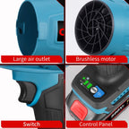 ONEVAN Brushless Electric Turbo Blower Jet Fan 3500W 300000RPM Nozzle Leaf Blower Dust Blowing Tool For Makita 18V Battery Pin