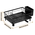 1 Kitchen Countertop Draining Rack, Draining Rack with Draining Board and Removable Utensil Holder, Space-Saving Kitchen Organizer for Home Use