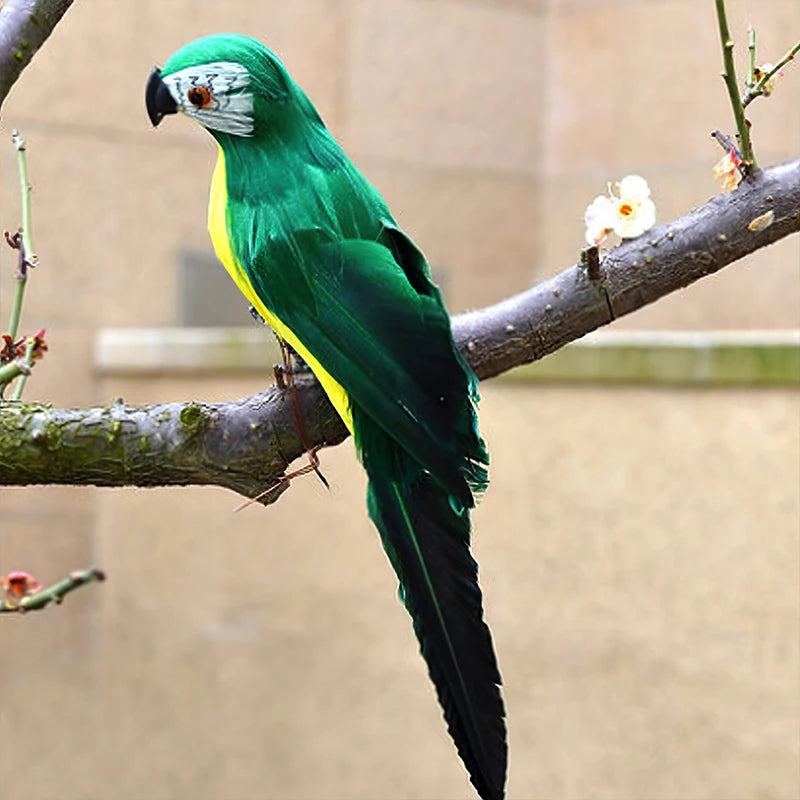25/35cm Handmade Foam Feather Artificial Parrot Imitation Bird Model Figurine Foam Birds Parrot Home Garden Decoration Ornament