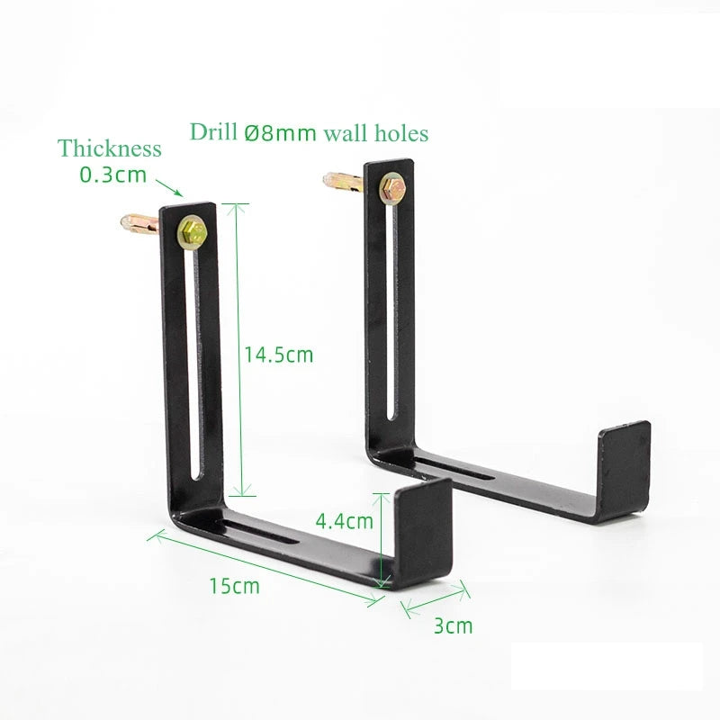 1 Pair Hanging Flower Planter Hooks Plant Pot Box Holders Adjustable Hanger For Flower basket  Balcony Yard Garden Wall Decor