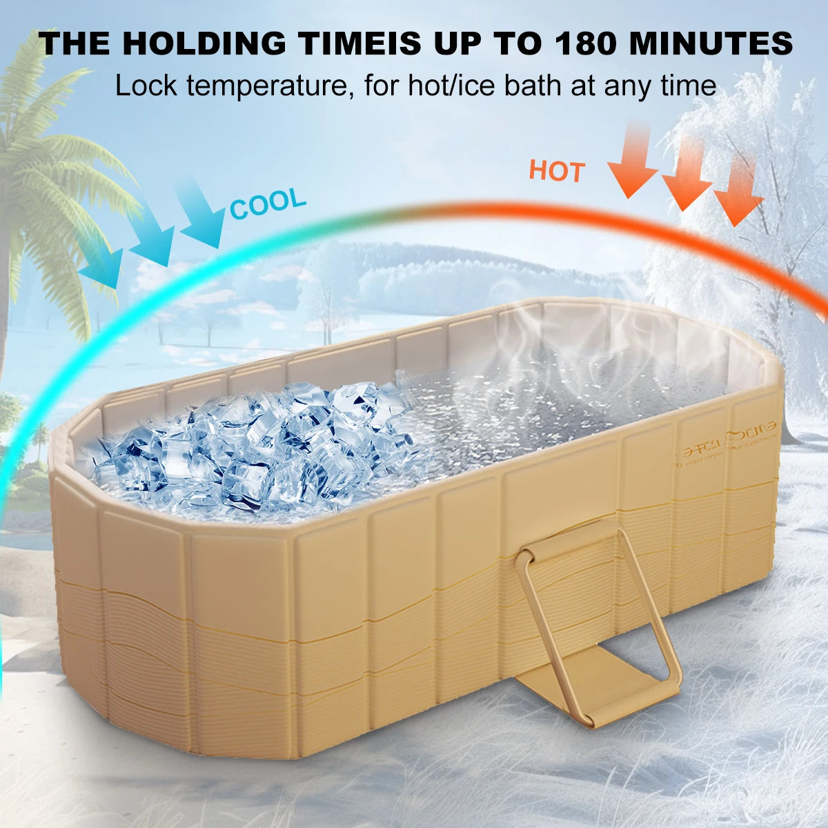 Foldable Portable Hot Tub Large Collapsible Ice Bath Tub Dual Drainage Design For Home Relaxation Gym Athletes Cold Plunge Bath