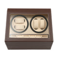 Storage Display Case 4+6 Automatic Rotation Leather Wood Watch Winder with Pillow Luxury Box Black/Brown