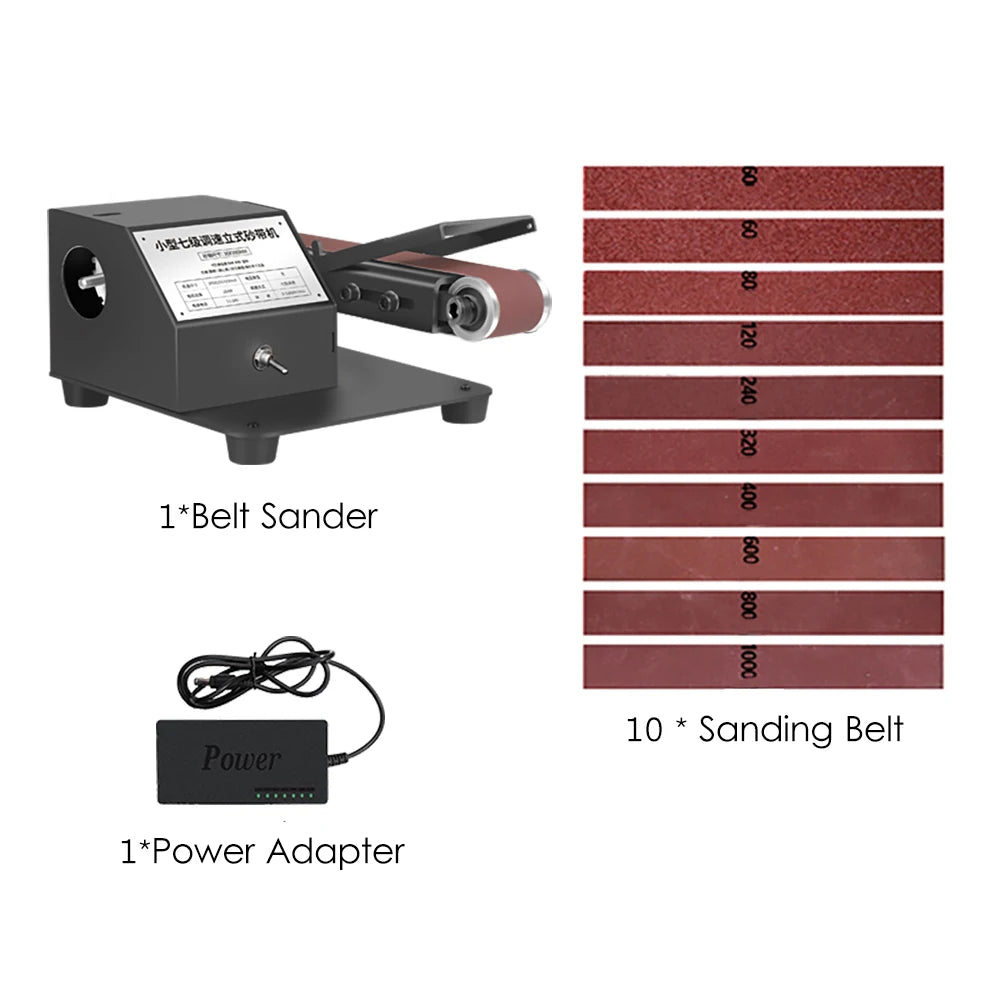 Mini Belt Sander Electric Sanding Polishing Grinding Machine 775 Motor Stepless Speed Multifunction Grinding Tool Set 350W/250W