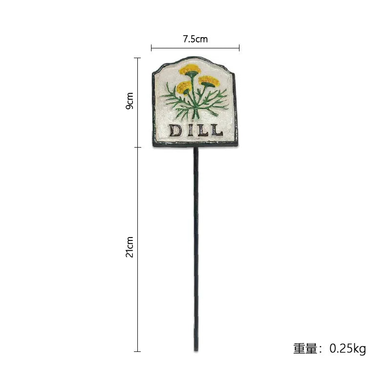 Cast Iron Vintage Plant Markers, Garden Labels, Rustic Decor for Balcony and Yard, English Letter Tags.