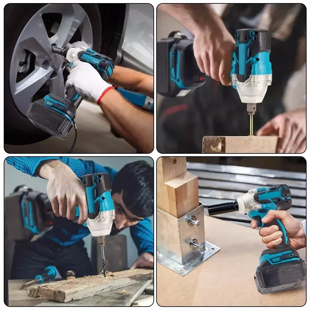 European standard Cordless electric impact wrench Electric tool brushless electric wrench hand drill 21V battery