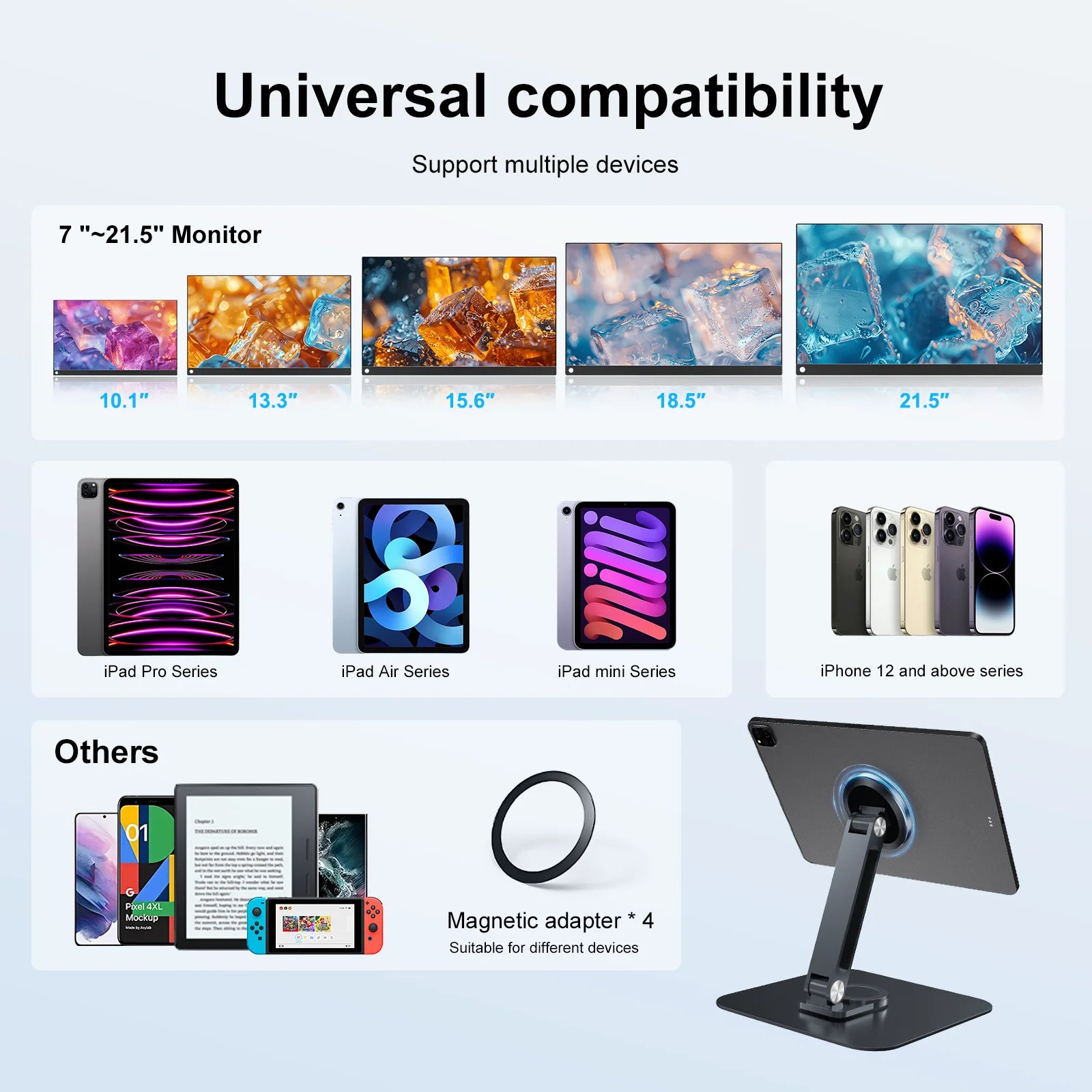 Black Magnetic Metal Stand