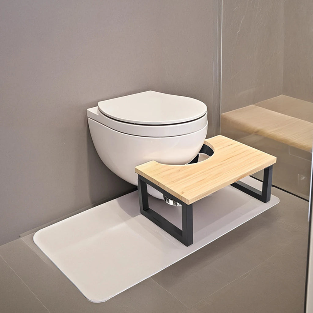 Bamboo Toilet Stool Foldable Adjustable Height Squat Stool Potty Poop Step Stool for Bathroom Improve Squatting Posture Non-Slip