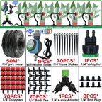 KESLA Greenhouse 5-50M Drip Irrigation System Automatic Watering Garden Hose DIY Micro Drip Watering Kits w/ Adjustable Drippers