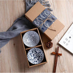 Japanese Colour Kitchen Utensils Porcelain Ceramic Bowl With Box Tableware Set
