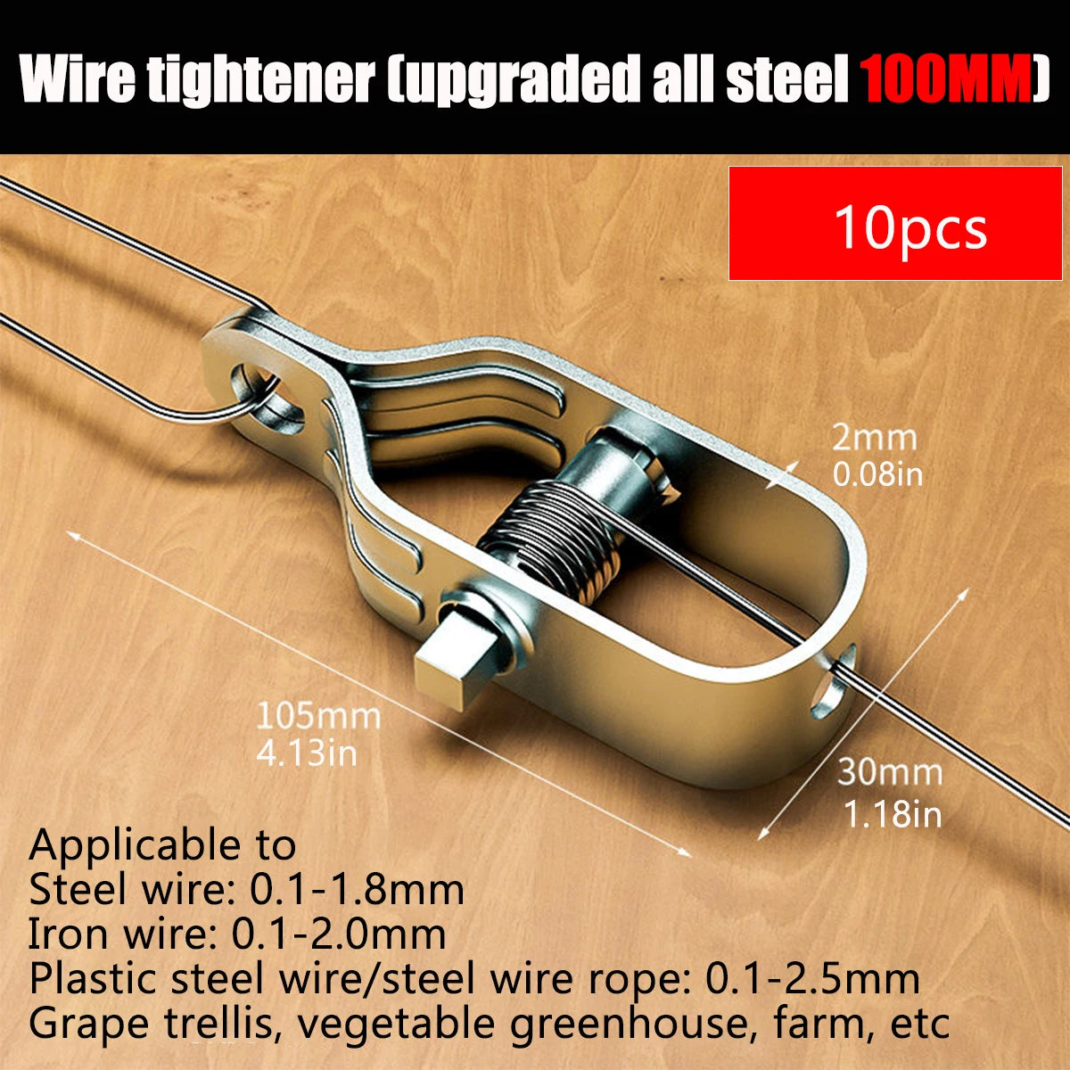 New Upgrade 10Pcs Electric Fence Wire Tightener Wire Tensioner,Cable Tensioner for Wire Tensioner Electric Fence, Farm Fence