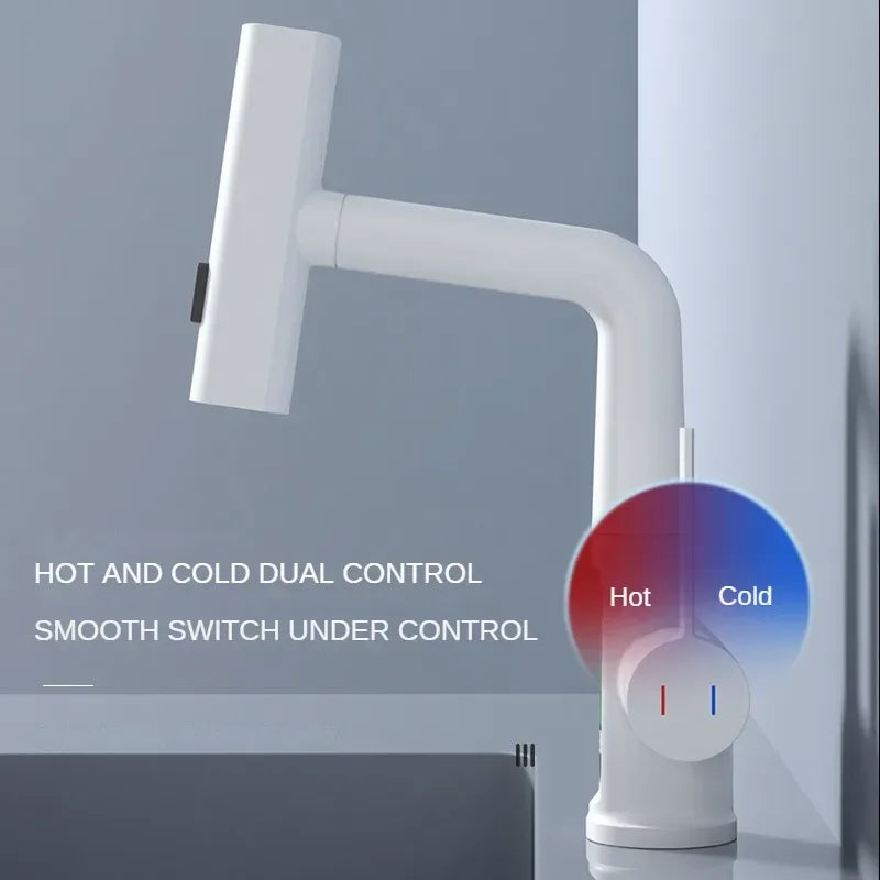 LED Intelligent Temperature Display Kitchen Faucet Hot and Cold Water Outlet Kitchen Sink Faucet Pull Type Sink Faucet Tap