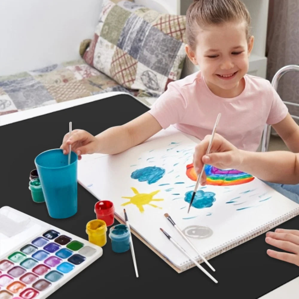 The Kitchen Countertop Is Equipped With Oversized Silicone Mats, Fabric Placemats, Clay Mats, and DIY Items.