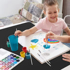 The Kitchen Countertop Is Equipped With Oversized Silicone Mats, Fabric Placemats, Clay Mats, and DIY Items.