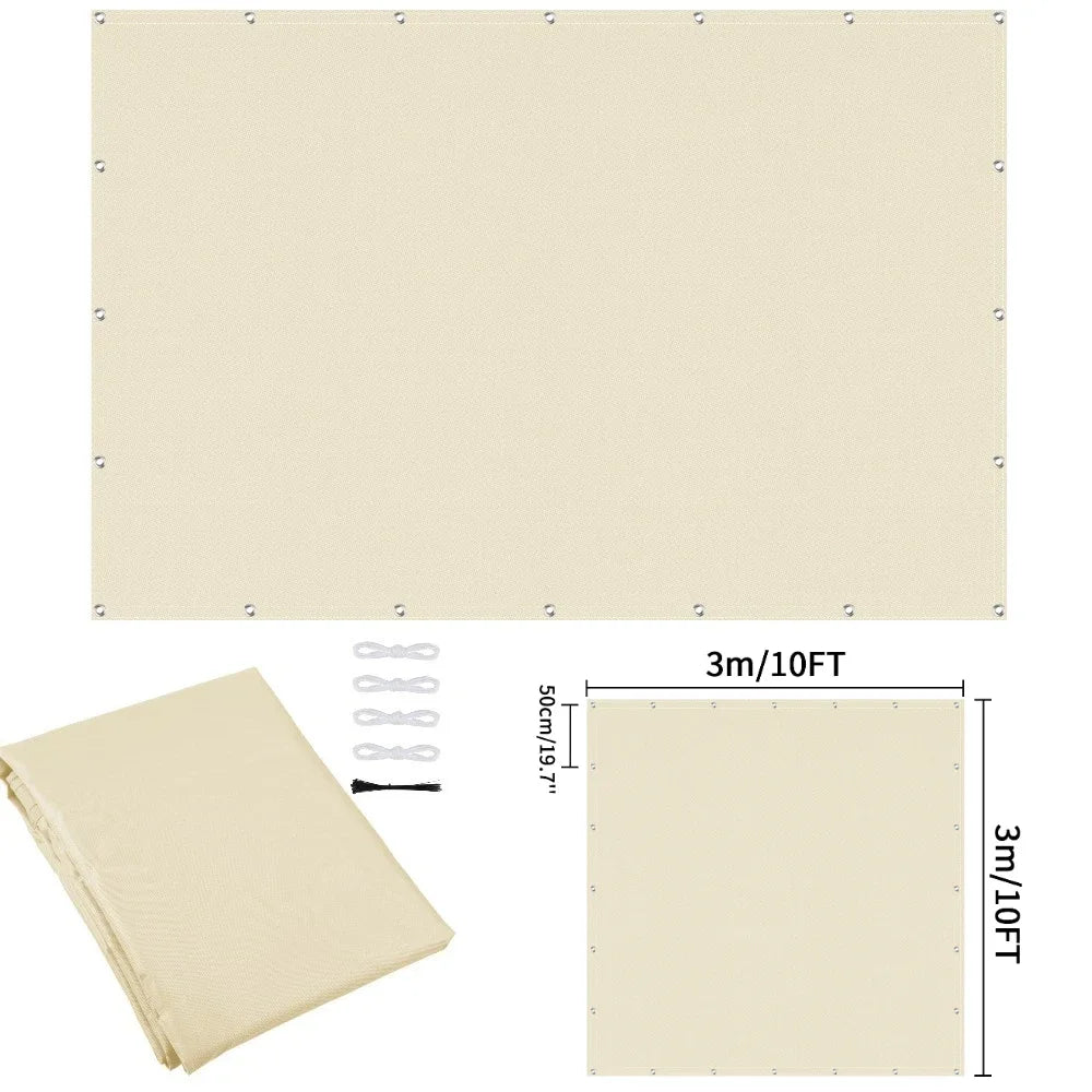 Waterproof Sun Shade Cloth with Grommets Rectangle Square Patio Sun Screen Pergola Shade Sail Canopy Cover Tarp Screens