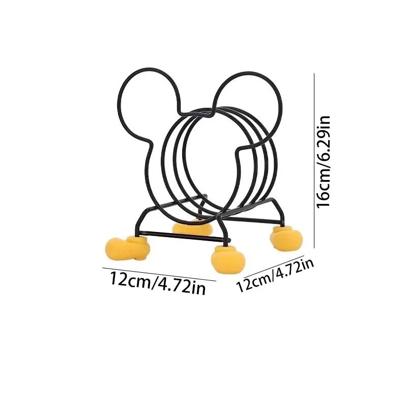 1 Piece Kitchen Stove Insulation Rack, Mickey Kitchen Storage Rack, Bowl Rack, Pot Rack, Cutlery Rack, Multifunctional