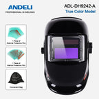 ANDELI Auto Darkening Welding Helmet Large Viewing True Color Solar Powered Welding Mask for TIG MIG ARC Grinding Welder