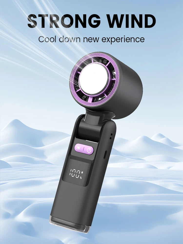 4000mAh Portable mini Fan 100 Wind Speeds Instant Cooling with Ice Mode Handheld fan USB Rechargeable electric fans Camping Fan