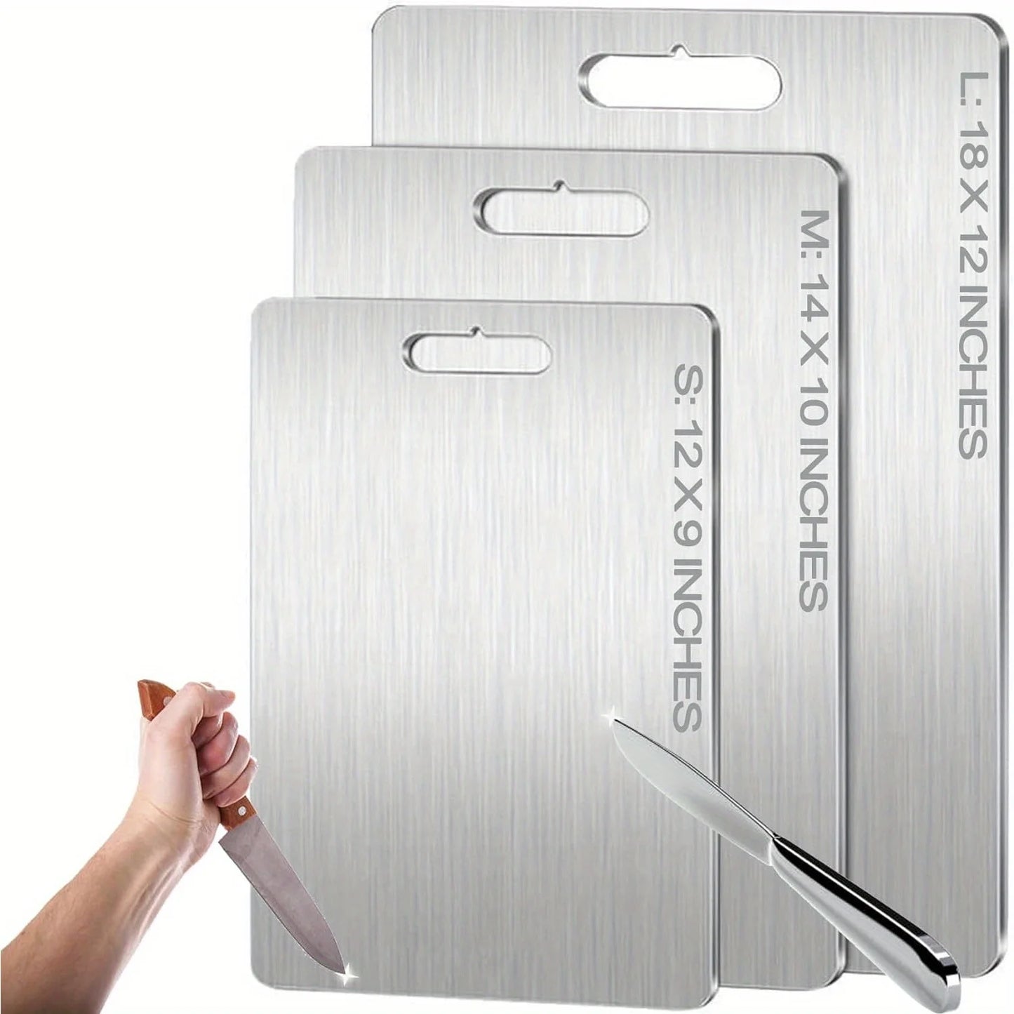 Kitchen grade titanium cutting board, hygienic and durable, double-sided titanium cutting pad (14x10 inches)