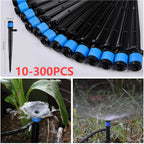 10-300Pcs Garden Micro Drip Irrigation 360 Degrees Rotating Nozzle Sprayer Sprinkler for 4/7" Hose Garden Plants Watering System