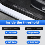 For BYD Song Plus EV DM 2022-2024 Auto Tailgate Guard Door Sill Pedal Carbon Fibre Texture Accessories Leather PU Car Sticker