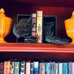 1Pc Gothic Dragon Bookends, 3D Horror Dragon Decorative Bookends Resin Dragon Bookends Creative Sculpture Bookends