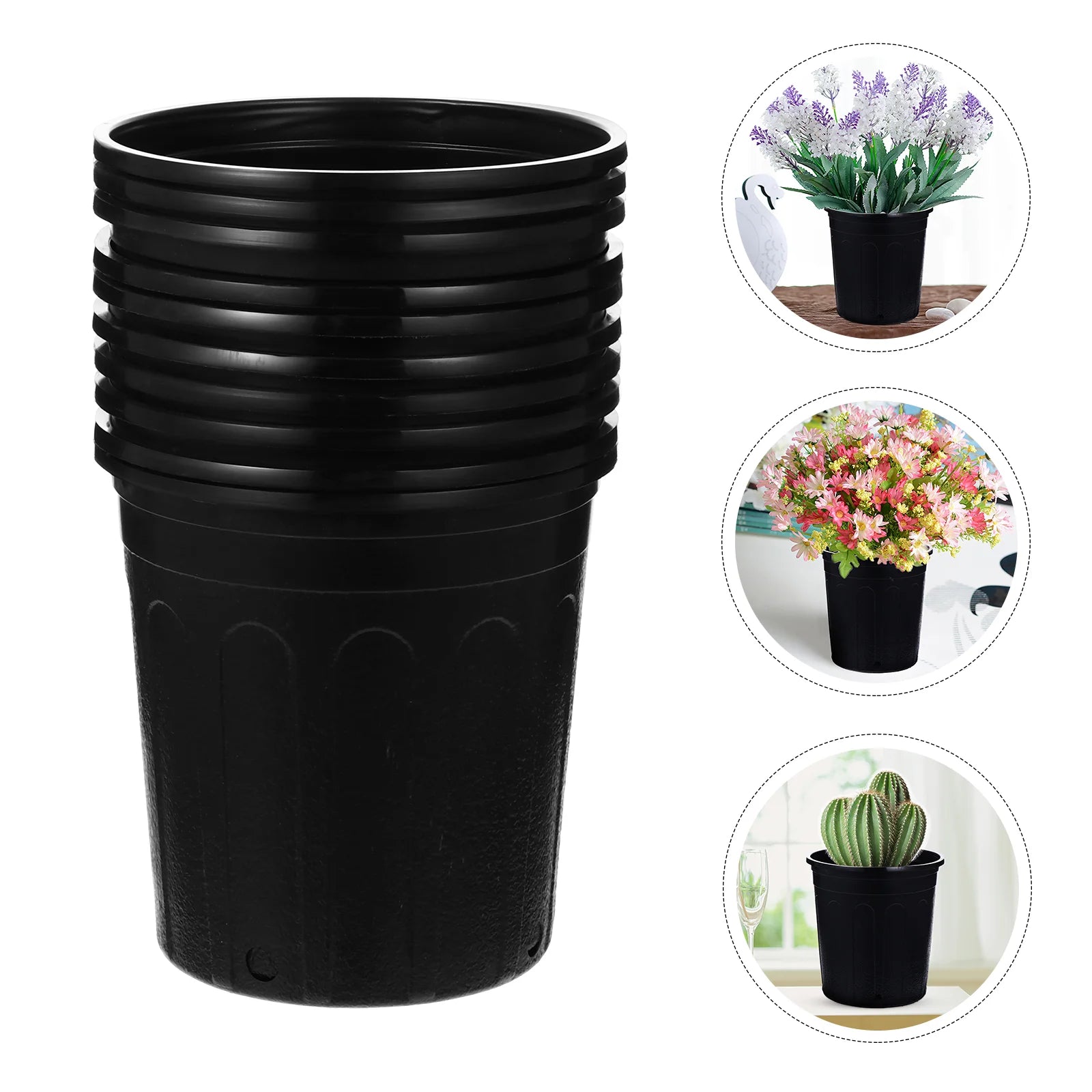 10 Pcs Plastic Flower Pot Pots Balcony Basin Decor Indoor Garden Planter for Plants
