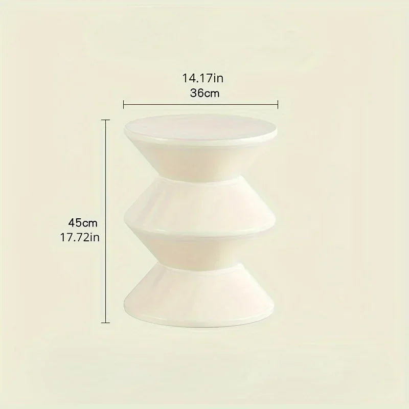 Chic Shoe Changing Stool, Elegant Hourglass Shaped Round Stool Perfect for Living Room & Bedroom - Available in White/Black