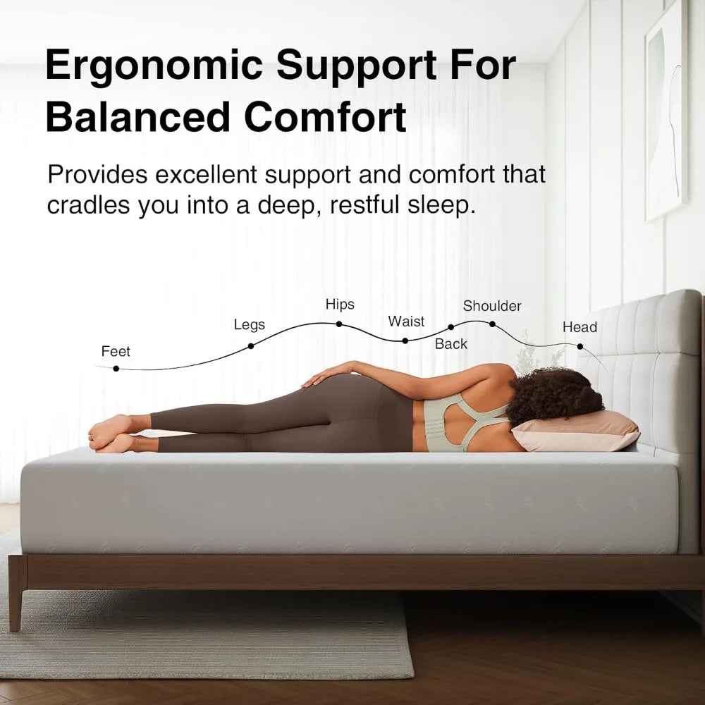 Comfort Memory Foam Mattress, 10 Inch Mattress with High-Density Support Foam for Pressure Relief & Contour Support Mattresses